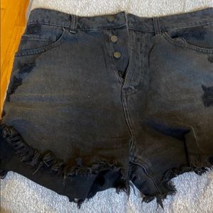 Black high rise shorts